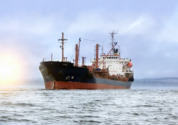 Grande navio de carga no mar — Fotografia de Stock