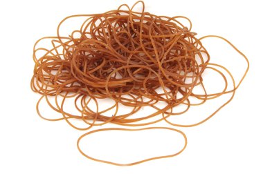 Beyaz bir arka plan üzerinde lastik bant