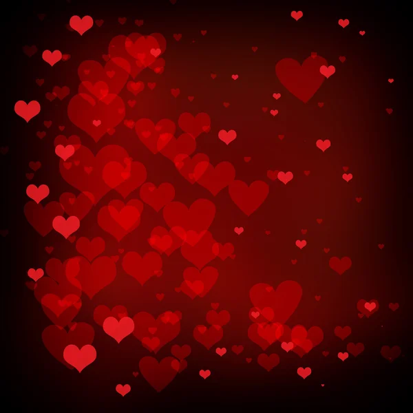 Valentines day background with hearts floating on red background — Stock Photo, Image