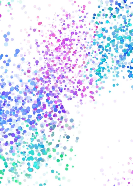 colorful abstract paint spatter or spray on white background in blue green pink and purple color splash, paint spots and dots are sprinkled like glitter sparkle overlay in party invitation design