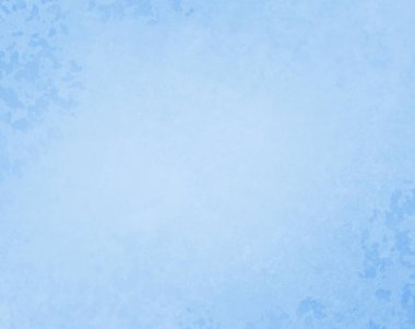 Sınırda ve köşelerde eski grunge deseni olan açık mavi arkaplan, yumuşak ışık merkezli pastel mavi kağıt