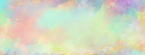 Kolorowe Akwarelowe Tło Abstrakcyjnego Zachodu Słońca Niebo Bufiastymi Chmurami Jasnych — Zdjęcie stockowe
