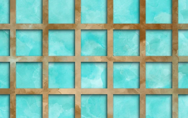 Marmurkowa Brązowa Siatka Niebieskim Tle Akwareli Abstrakcyjnym Wzorze Modne Kolory — Zdjęcie stockowe