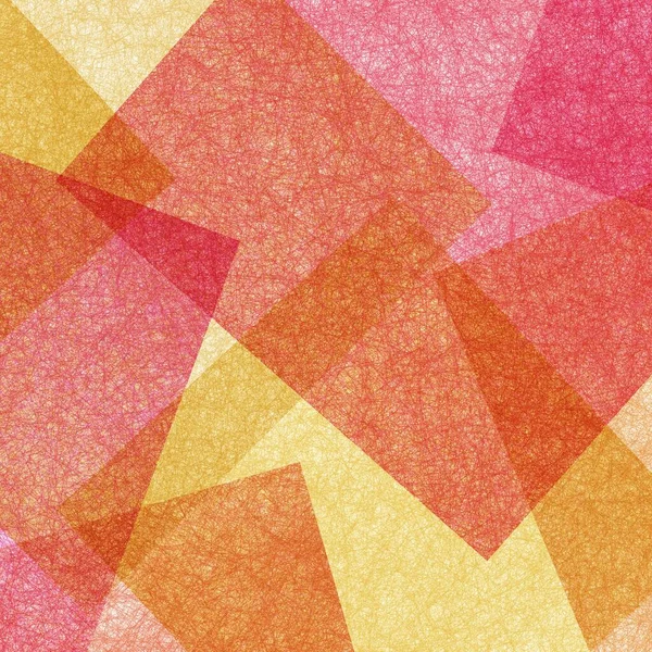 Fondo Geométrico Abstracto Rojo Anaranjado Amarillo Rosa Con Textura Capas — Foto de Stock