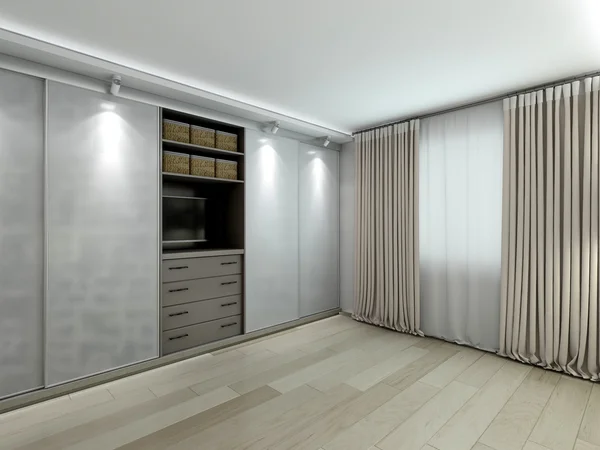 Wardrobe in the modern interior rendering — Stock Photo, Image