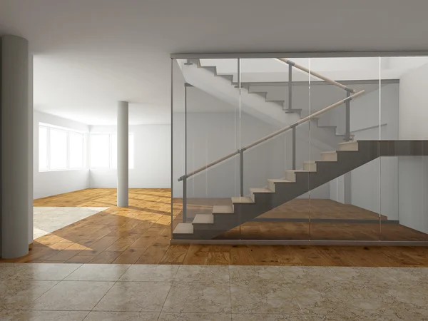 Modern staircase rendering — Stock Photo, Image