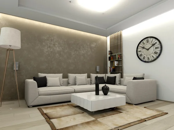 Living room 3D rendering — Stock Photo, Image