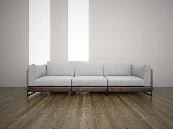 Sofa w pokoju renderowania 3d — Zdjęcie stockowe