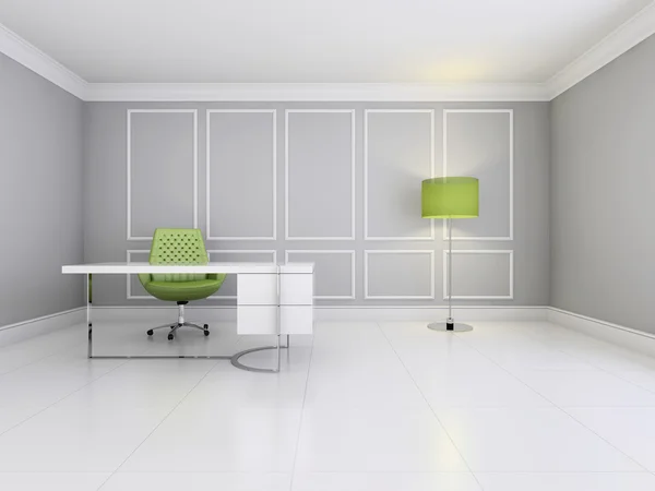 Krzesło i stół w pustego wnętrza renderowania 3d — Zdjęcie stockowe