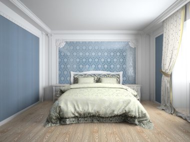 bir yatak odalı 3d render iç