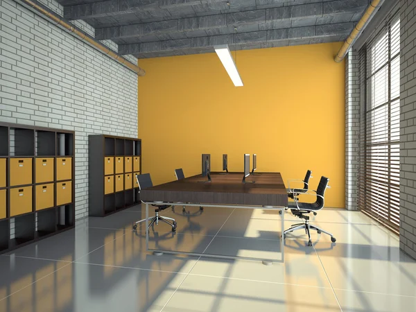 Loft oficina interior 3D renderizado — Foto de Stock