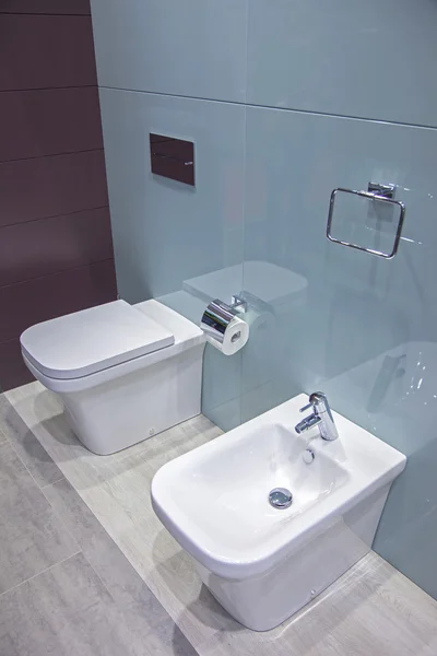 WC e bidet in bagno — Foto Stock