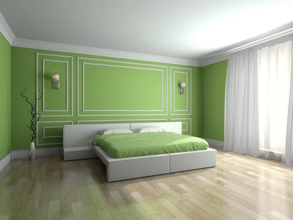 Modernes Interieur eines Schlafzimmers 3D-Rendering — Stockfoto