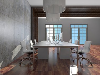 Ofis iç 3d rendering