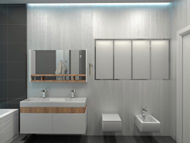 Modern iç yatak Oda 3d render