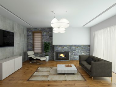 oturma odası 3d rendering