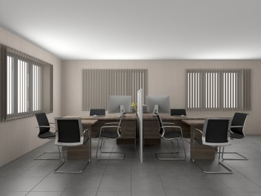 Ofis iç 3d rendering