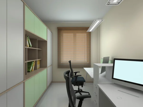 Kantoor interieur 3D-rendering — Stockfoto