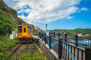 Scenery of Badouzi railway station in keelung city, taiwan clipart