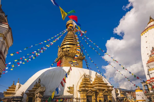 Swayambhunath Γνωστός Και Ναός Πιθήκου Στο Kathmandu Nepal — Φωτογραφία Αρχείου