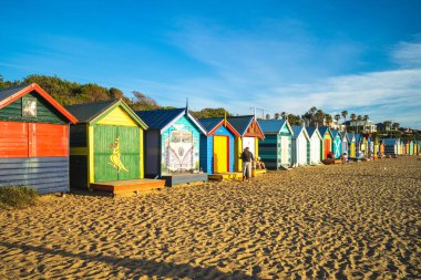 27 Aralık 2018: Brighton Banyo Kutuları Melbourne, Avustralya 'da Brighton Sahili' nde. Bu kutular, deniz kenarında yıkanma konusunda Viktorya döneminden kalma ahlak kavramlarına göre 100 yıl önce inşa edildi..