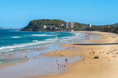 Sörf cenneti manzarası, altın kıyısı, Brisbane, Queensland, Avustralya