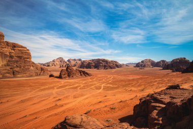 Ürdün 'deki Wadi Rum Çölü ya da Ay Vadisi