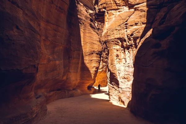 Siq Entrée Principale Petra Jordanie Site Patrimoine Mondial Unesco — Photo