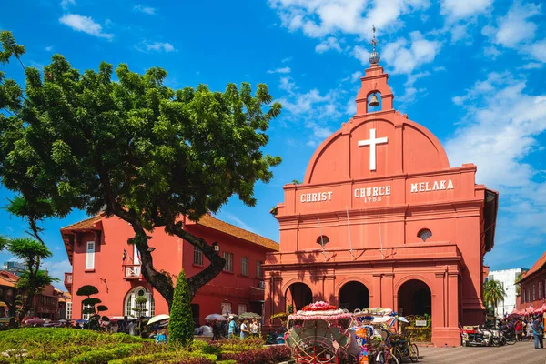 Augusti 2018 Stadthuys Och Melaka Red Clock Tower Alias Tang — Stockfoto