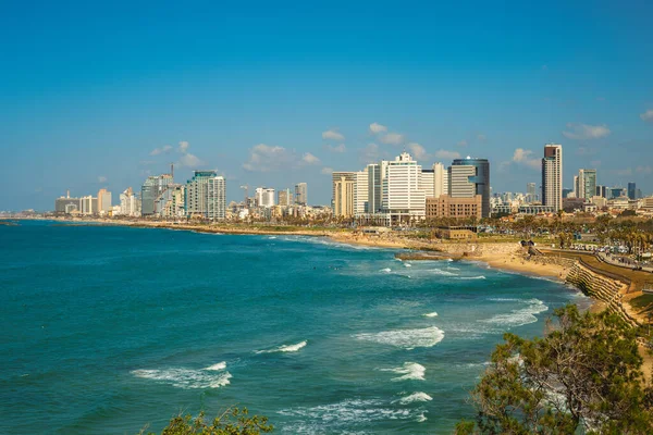 Landschap Van Tel Aviv Strand Langs Middellandse Zee Israël — Stockfoto