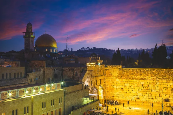 Muro Ocidental Cúpula Rocha Jerusalém Israel — Fotografia de Stock