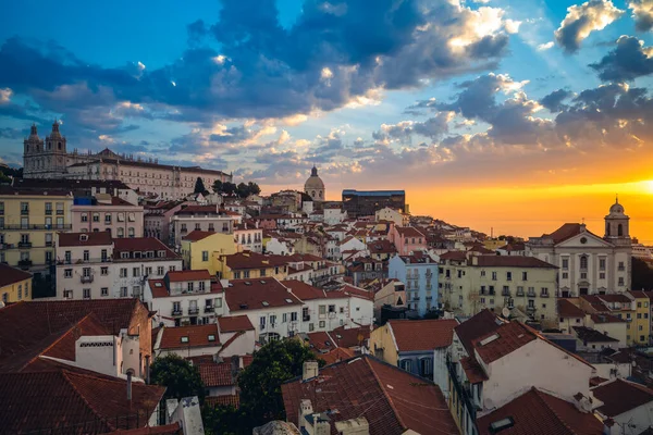 Skyline Del Distrito Alfama Lisbon Capital Portugal — Foto de Stock
