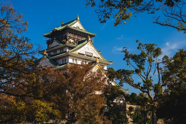 Κύρια Φύλαξη Tenshu Του Κάστρου Osaka Στην Πόλη Osaka Ιαπωνία — Φωτογραφία Αρχείου