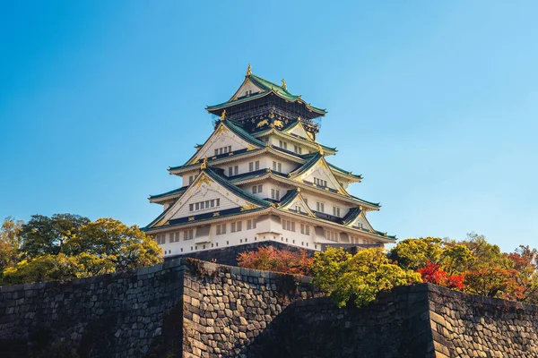 Κύρια Φύλαξη Tenshu Του Κάστρου Osaka Στην Πόλη Osaka Ιαπωνία — Φωτογραφία Αρχείου