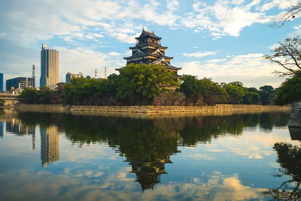 Manutenção Principal Castelo Hiroshima Também Conhecido Como Castelo Carpa Hiroshima — Fotografia de Stock