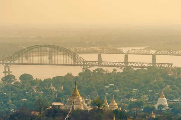 Luftaufnahme Vom Sagaing Hill Mandalay Myanmar Burma — Stockfoto