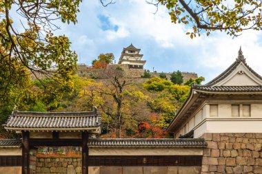 Ote Ninomon 'dan Marugame Kalesi Manzarası, Kagawa Bölgesi, Shikoku, Japonya