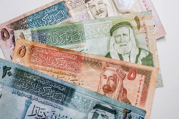 Recolha de dinheiro mundial. Fragmentos de dinheiro da Jordânia — Fotografia de Stock
