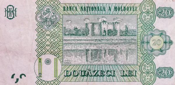 Weltweite Geldsammlung. Fragmente des moldawischen Geldes — Stockfoto