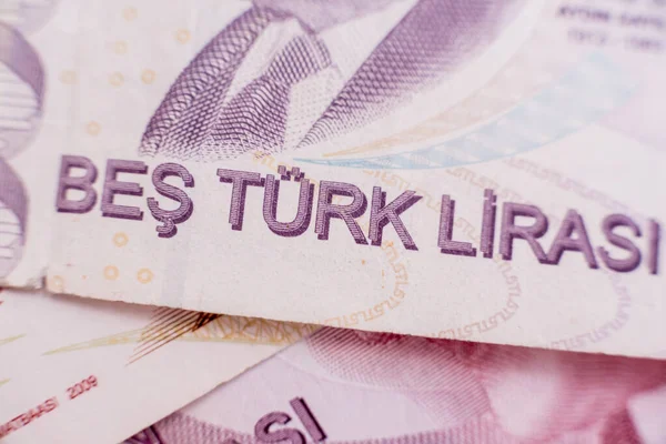 Weltweite Geldsammlung. Fragmente des türkischen Geldes — Stockfoto