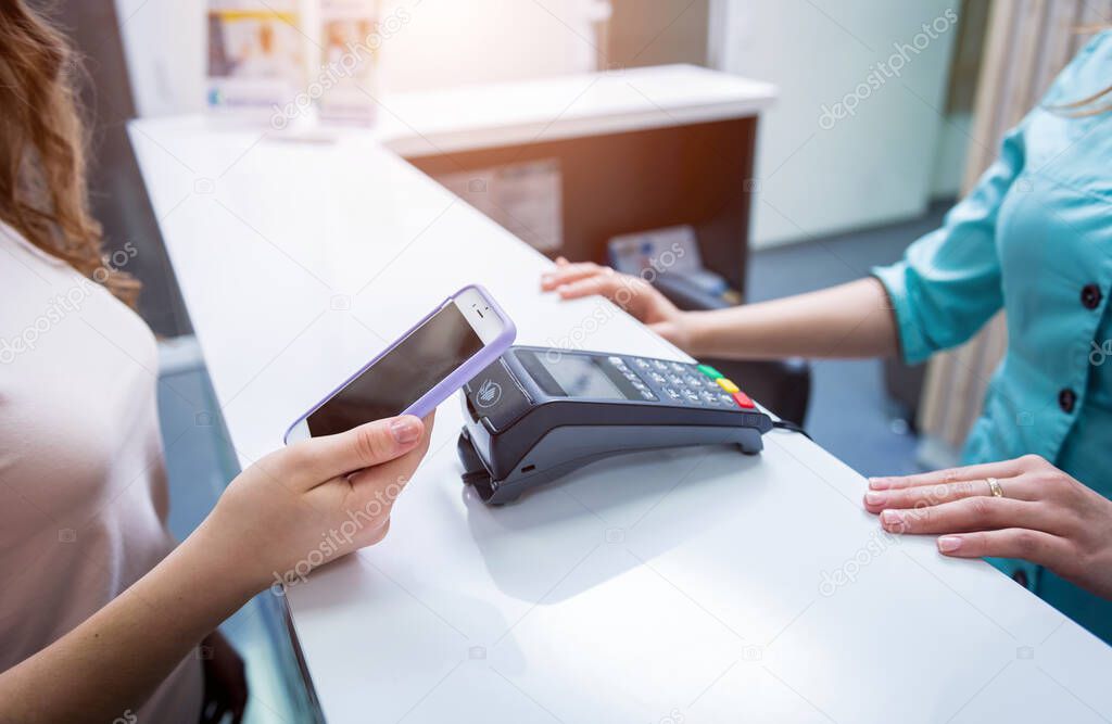 Mobile payments concept with modern NFC technology