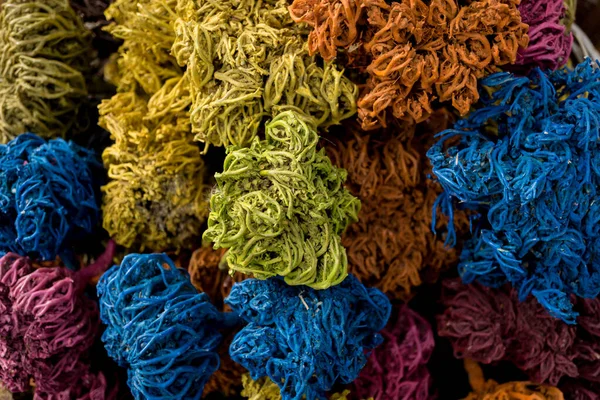 Algas secas coloreadas en forma de bolas decorativas — Foto de Stock