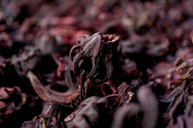 Doğal kuru amfibik bitkisel çayın makro dokusu