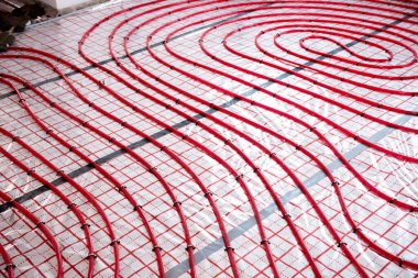 Su ısıtma sistemi ve yer altı ısıtma sistemi.