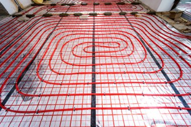 Su ısıtma sistemi ve yer altı ısıtma sistemi.