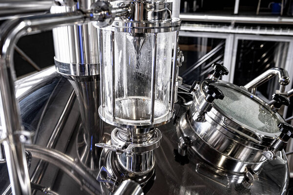 Craft beer brewing equipment in privat brewery