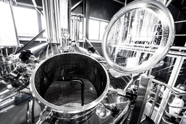 Craft beer brewing equipment in privat brewery