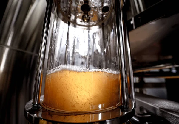 自家醸造所でのクラフトビール醸造設備 — ストック写真