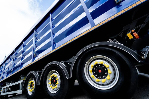 Large grain truck at the blue sky background