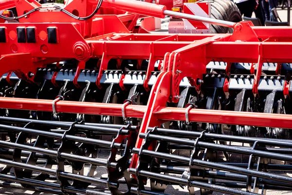 Nowe nowoczesne maszyny rolnicze i szczegóły wyposażenia — Zdjęcie stockowe